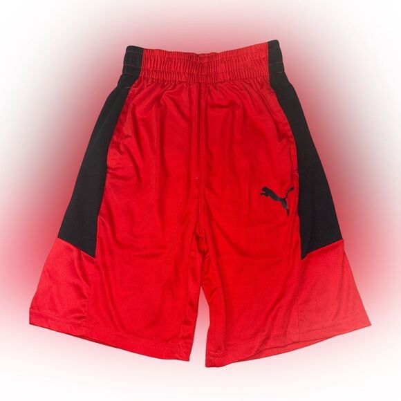 Boys size 8 black and red puma athletic shorts - Picture 1 of 2